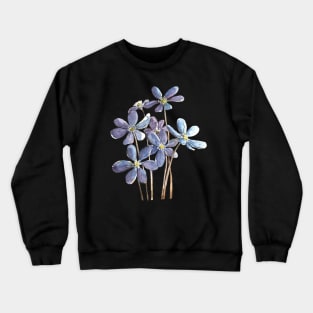 Hepatica Flowers Watercolor Painting Crewneck Sweatshirt